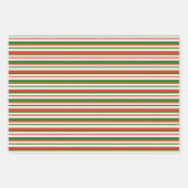 Festive Red, White, Green Kerststijl Patronen Inpakpapier Vel (Voorkant 3)