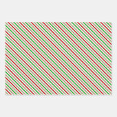 Festive Red, White, Green Kerststijl Patronen Inpakpapier Vel (Voorkant)