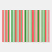 Festive Red, White, Green Kerststijl Patronen Inpakpapier Vel (Voorkant 3)