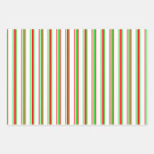 Festive Red, White, Green Kerststijl Patronen Inpakpapier Vel (Voorkant)