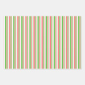 Festive Red, White, Green KerstStyle Lines Inpakpapier Vel (Voorkant 2)
