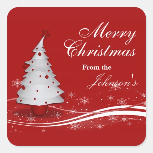 Festive Red & White Kerstmis - Gift Labels (Voorkant)