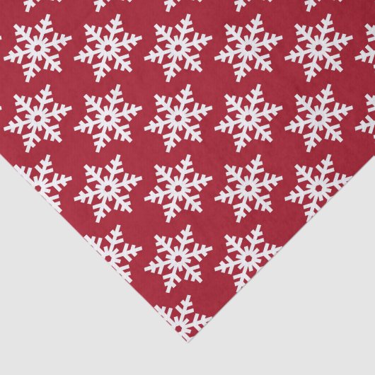 Festive red white snewflake Patroon Part B Tissuepapier (Detail)