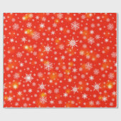 Festive Red White Winter Snowflakes | Kerstmis Cadeaupapier (Vlak)