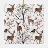 Festive Red Winter Deer Keramisch Ornament (Achterkant)