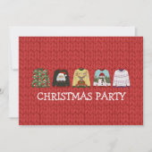 Festive Red Wool Ugly kerstSweater Party Invi Kaart (Voorkant)