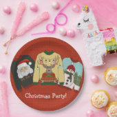 Festive Red Wool Ugly Sweater Kerstparty Papieren Bordje (Feest)