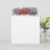 Festive Red Xmas New Year 2026 Stationery Paper Briefhoofd (Staand voorkant)