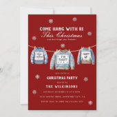 Festive Red xmas Sweater Christmas Party Kaart (Voorkant)