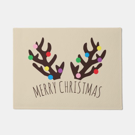 Festive Reindeer Antlers, kerstdeurmat Deurmat (Voorkant)