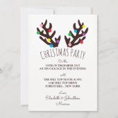 Festive Reindeer Antlers, kerstfeest Invitati Kaart (Voorkant)