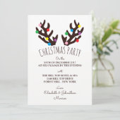 Festive Reindeer Antlers, kerstfeest Invitati Kaart (Staand voorkant)
