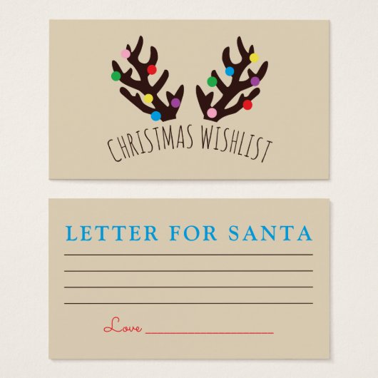 Festive Reindeer Antlers, kerstkeukenlijst Visitekaartje (Voorkant /achterkant)