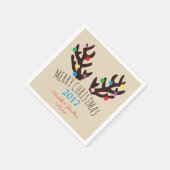Festive Reindeer Antlers, Kerstmis Napkin Servet (Hoek)