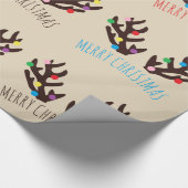 Festive Reindeer Antlers, kerstpapier Cadeaupapier (Hoek)