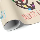 Festive Reindeer Antlers, kerstpapier Cadeaupapier (Rol Hoek)