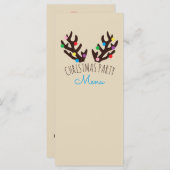 Festive Reindeer Antlers, Menu Kerstmis (Voorkant / Achterkant)