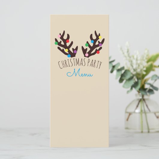 Festive Reindeer Antlers, Menu Kerstmis (Staand voorkant)