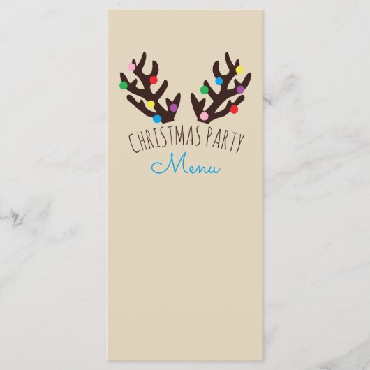 Festive Reindeer Antlers, Menu Kerstmis (Voorkant)