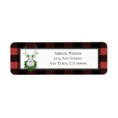 Festive Reindeer Buffalo Pset Address Label (Voorkant)