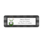 Festive Reindeer Buffalo Pset Address Label (Voorkant)