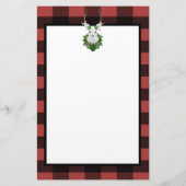 Festive Reindeer Buffalo Pset Personalized Briefpapier (Achterkant)
