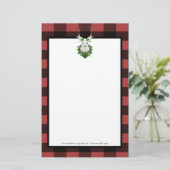 Festive Reindeer Buffalo Pset Personalized Briefpapier (Staand voorkant)