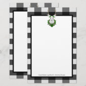 Festive Reindeer Buffalo Pset Personalized Briefpapier (Voorkant / Achterkant)