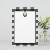 Festive Reindeer Buffalo Pset Personalized Briefpapier (Staand voorkant)