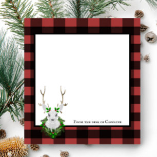 Festive Reindeer Buffalo Pset Personalized Notitieblok
