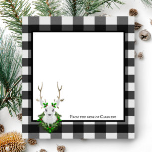 Festive Reindeer Buffalo Pset Personalized Notitieblok