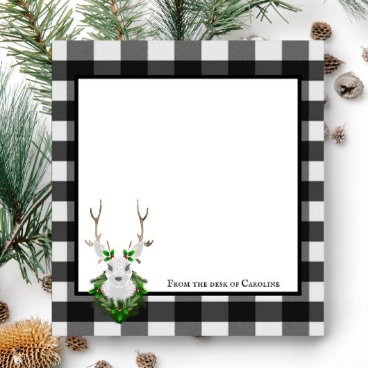 Festive Reindeer Buffalo Pset Personalized Notitieblok