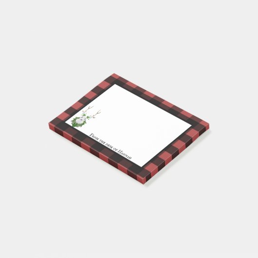 Festive Reindeer Buffalo Pset Personalized Post-it® Notes (Schuin)