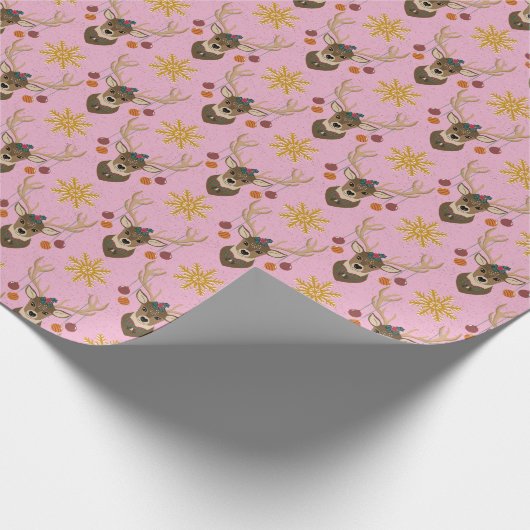 Festive Reindeer Cadeaupapier (Hoek)