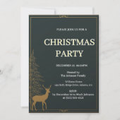 Festive Reindeer Christmas invitation Kaart (Voorkant)