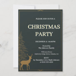 Festive Reindeer Christmas invitation Kaart