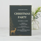 Festive Reindeer Christmas invitation Kaart (Staand voorkant)