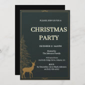 Festive Reindeer Christmas invitation Kaart (Voorkant / Achterkant)