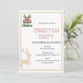 Festive Reindeer Christmas invitation Kaart (Staand voorkant)
