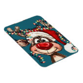 Festive Reindeer Christmas Shower Curtain Magneet (Rechterzijde)