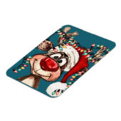 Festive Reindeer Christmas Shower Curtain Magneet (Linkerzijde)