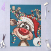 Festive Reindeer Christmas Shower Curtain Tissuepapier (Craft)