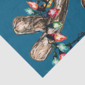 Festive Reindeer Christmas Shower Curtain Tissuepapier (Detail)