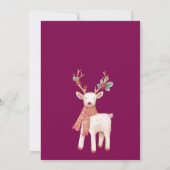 Festive  reindeer goose Watercolor  Holiday Party Kaart (Achterkant)
