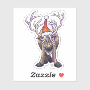 Festive Reindeer in een Santa Hat Sticker