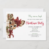 Festive Reindeer Invite editable digital download Kaart (Voorkant)