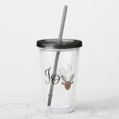 Festive Reindeer Kerstfeestdag Joy Acryl Drinkbeker (Achterkant)