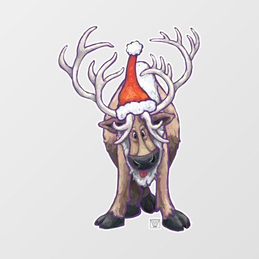 Festive Reindeer Kerstmis Cling Raamsticker (Vel)