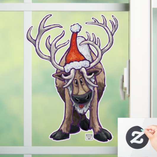 Festive Reindeer Kerstmis Cling Raamsticker (Huis)