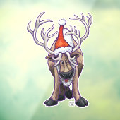 Festive Reindeer Kerstmis Cling Raamsticker (Vel 3)